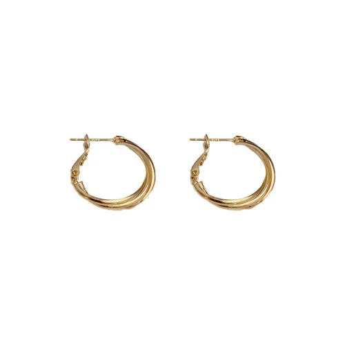 BONAS Утолщенные Серьги с Покрытием из Настоящего 14K Золото для Женщин