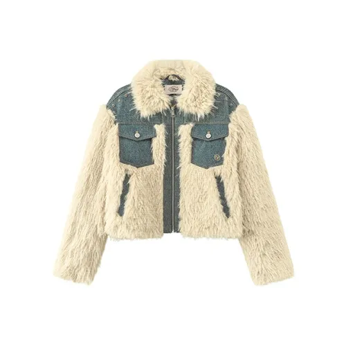 CHUU Средний джинсовый синий женский короткий пальто