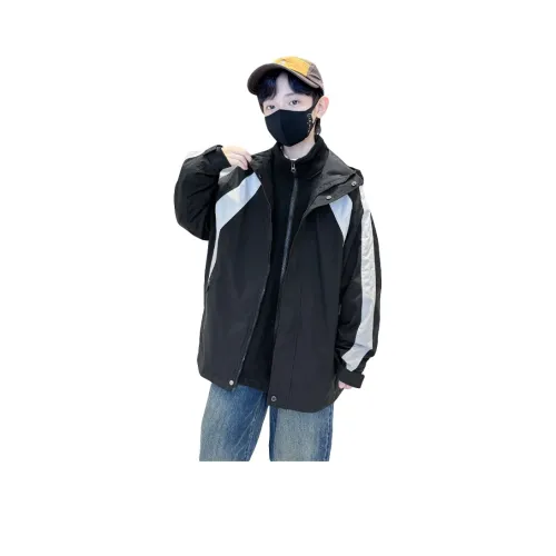 ZHIO Черный флис с подкладкой + пальто для детей туристическая одежда