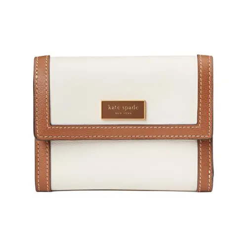 Kate Spade Katy Коровья кожа Держатель для карт кошелек Женская Белая и Коричневая