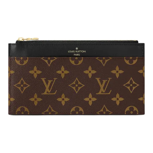 LOUIS VUITTON Воловья кожа Пэчворк Холст Клатч Стандартный Унисекс Коричневый