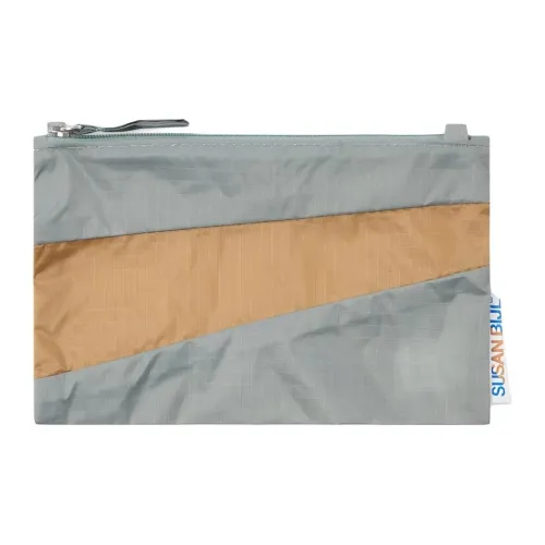 Paul Smith Переработанный Водонепроницаемый Нейлон Косметичка Клатч Маленький Унисекс Серый и КАМЕЛ