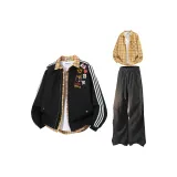 Чёрная+Жёлтый Рубашка+Чёрные Штаны