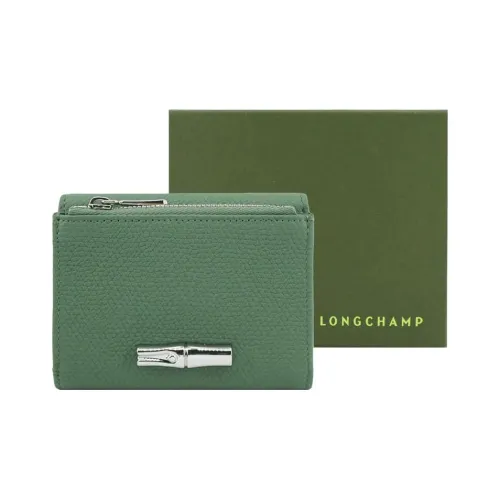 LONGCHAMP Roseau Коровья крупнозернистая кожа Кошелек Женские Oregon Зеленый