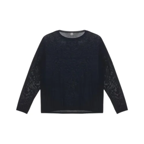 TOTEME Fw25 Рукав с оборванным плечом T-рубашка Женская