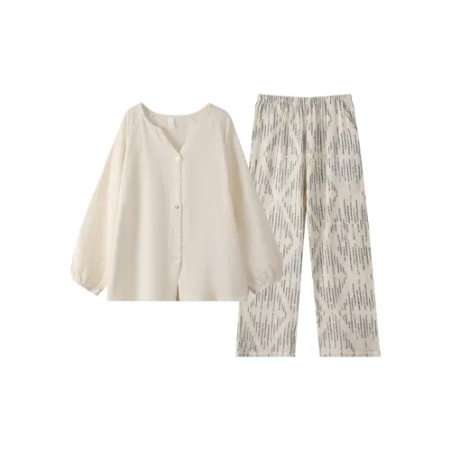 X QINGE Абрикос Женские Пижамные Комплекты