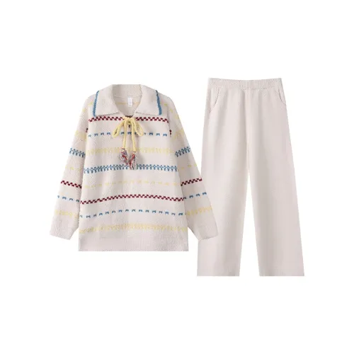 X QINGE Бежевый Абрикосовый Женский Пижамный Комплект