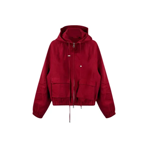 GZQJ Бургунди Женские Куртки