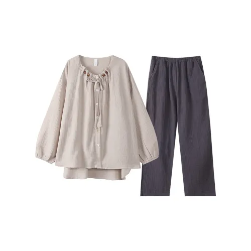 X QINGE Серый Женский Пижамный Комплект