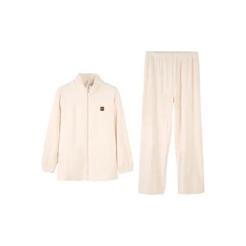 Aannsfam Абрикосовый Серый Женский Пижамный Комплект