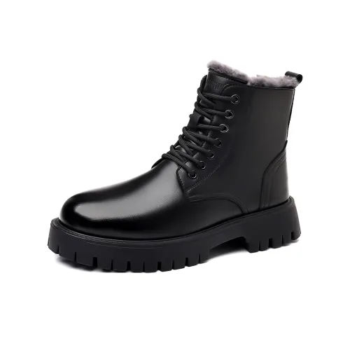 CANUVEN Martin Boots Черный флис с подкладкой Мужской