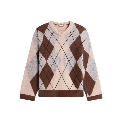 Tommy Hilfiger Коричневый Серый Heather Цветочный Дизайн Женские Свитера