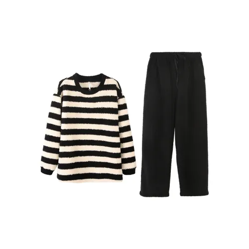 Aannsfam Основной черный женский пижамный комплект