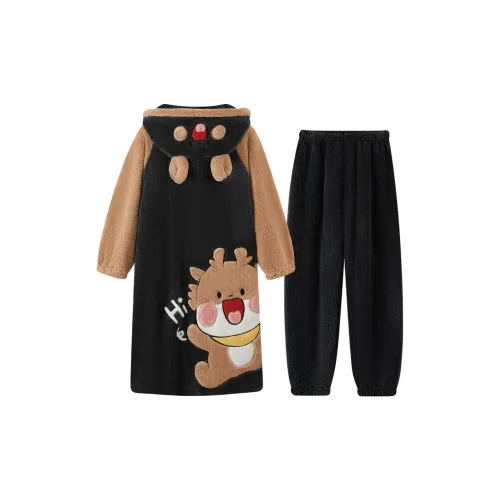 ЮЙЧЖАОЛИНЬ Sleep Халат Осенний и Зимний Мужской