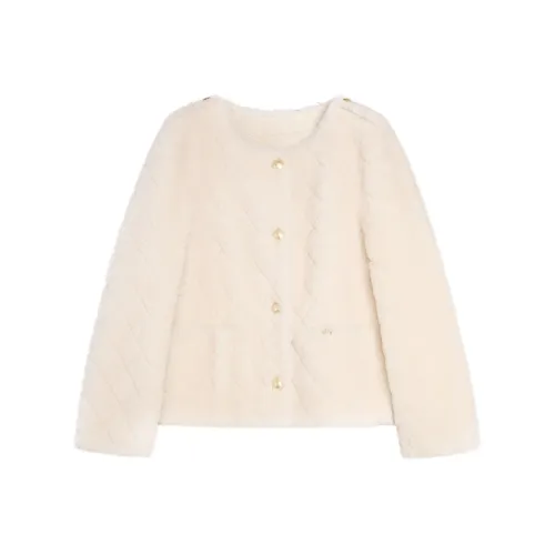 ELLE Белый Женские Бархатные Куртки