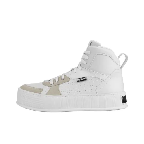 MOSCHINO Bumps Stripes Высокие Кроссовки для скейтбординга Мужские Белые