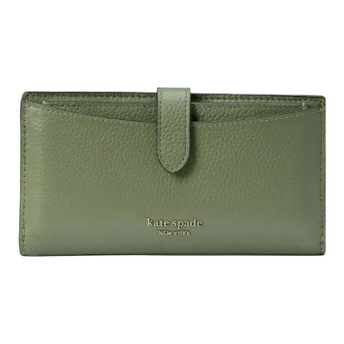 Kate Spade Hudson Кожа Держатель для карт кошелек Маленький Женский Оливково-зеленый