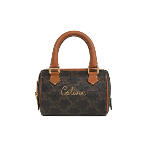 CELINE Triomphe Кожа Сумка через плечо Мини Женская Рыжевато-коричневый