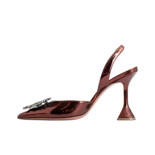 AMINA MUADDI Begum Грубый каблук Высокие каблуки 9 см Женские Коричневый