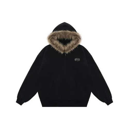 OPMO Черный [Съемный Бренд Brooch] Унисекс Свитшоты