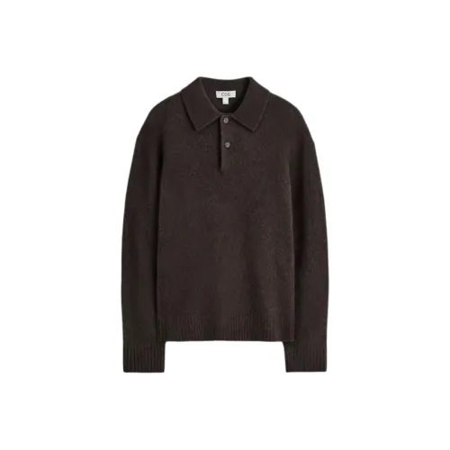 COS Темно-коричневая мужская поло рубашка