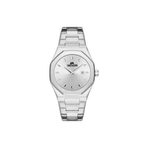 LIBER AEDON Наручные часы Кварцевый механизм Металлический ремешок Серебристый циферблат Мужские часы