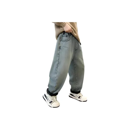 ЮЙЧЖАОЛИНЬ Синий Флис Подкладка MF2651 Школьный возраст Джинсы