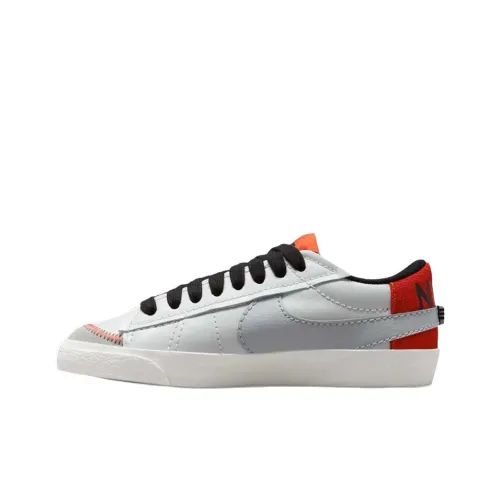 Nike Blazer Low Устойчивый к истиранию Дышащие Низкие Кроссовки для скейтбординга Женские Серый Черный