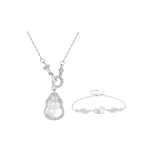 GONGTINGMAOMI Цветное стекло Нефритовые ожерелья Женские