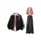 Чёрная+Красная рубашка + чёрные штаны