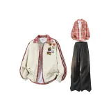 Абрикос + Красная рубашка + Черные штаны