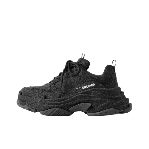 Balenciaga Triple S Low Топ Повседневная обувь Мужская Черная