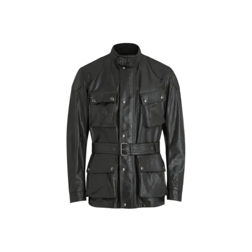 Belstaff Черные Мужские Кожаные Куртки
