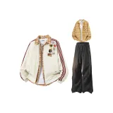 Абрикос + Желтая рубашка + Черные штаны