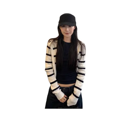 GUOZHEN Белые полосы Женская трикотажная одежда