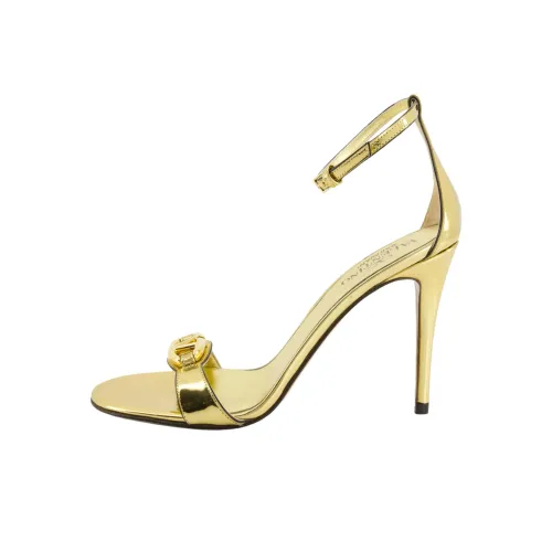 Valentino Vlogo Signature One Ремень Сандалии 10 см Женские Золотые