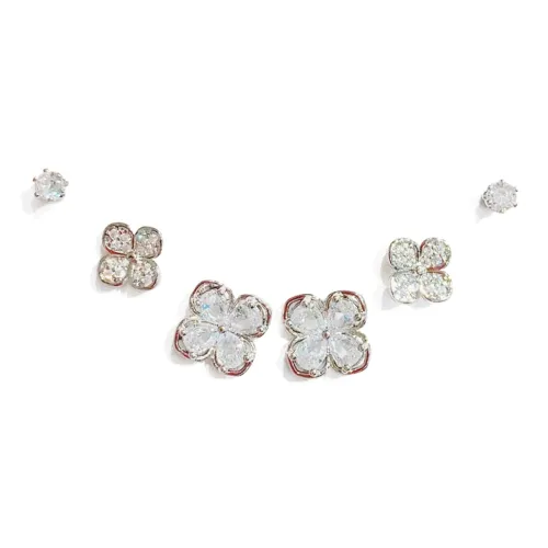 J KINGLAY Серьги-гвоздики из серебра 925 пробы женские