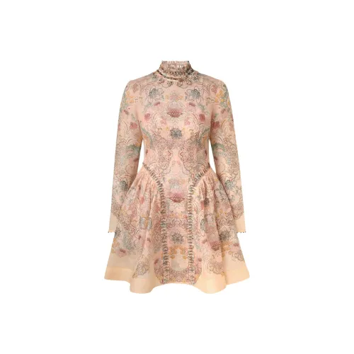 Zimmermann SS26 Длинное платье с длинными рукавами женское