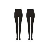 [2 шт] Черные носки с ступнями + Черные носки с ступнями