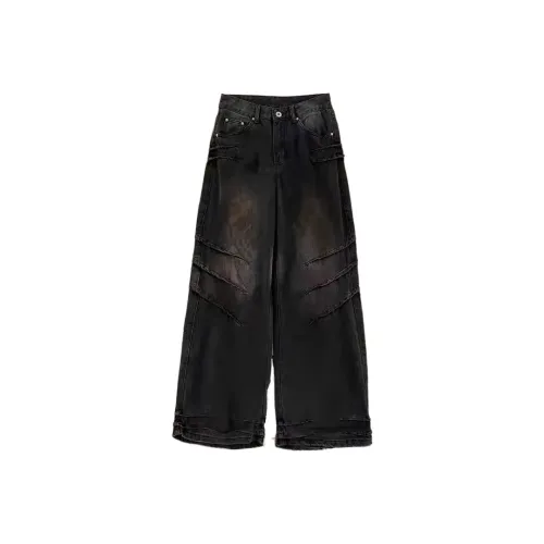 THINGYLAB Черные состаренные мужские джинсы