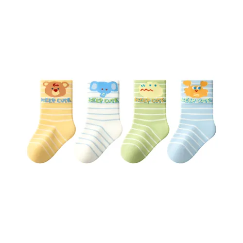 Малыш Осенние Зимние Носки для Малышей 4 Пачки Бесшовные Носки для Малышей Без Ограничений для Новорожденных и Малышей