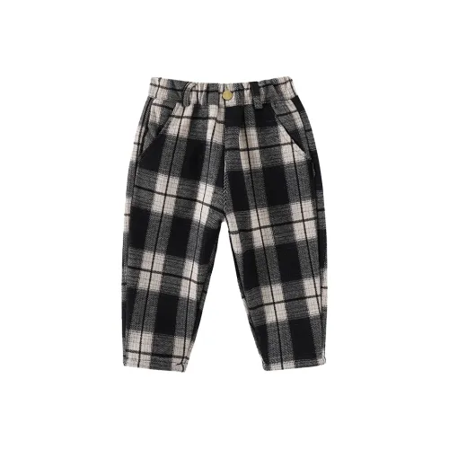 SHIBU Rainbow Elephant D2311 Plaid Fleece-Lined Carrot Pants Изображение Kids Training Pants