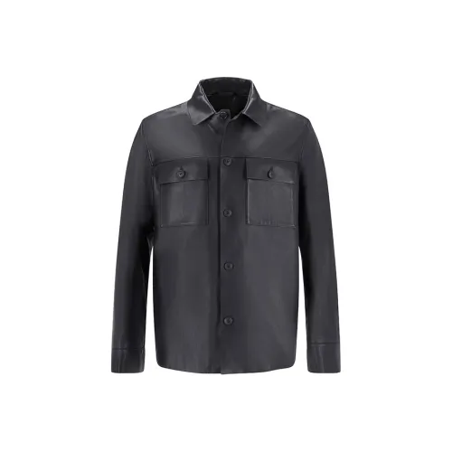 Hugo Boss Повседневная кожаная куртка для мужчин