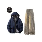 Темно-синий с флисовой подкладкой + кофейный