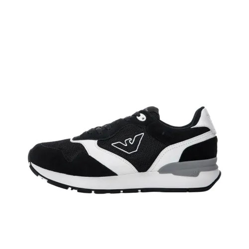 EMPORIO ARMANI Низкий топ повседневный мужской темно-синий экрю