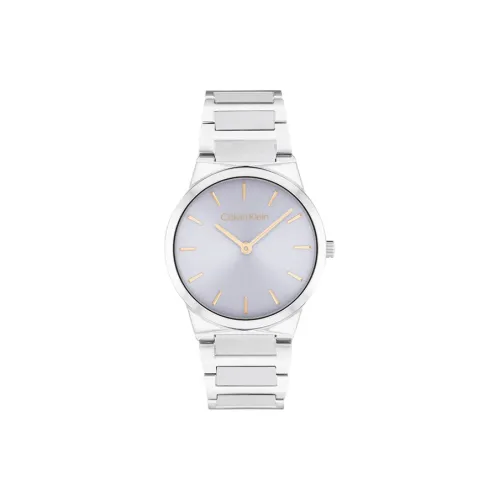 CALVIN KLEIN Кварцевые часы Стальной ремешок Фиолетовый циферблат Женские часы