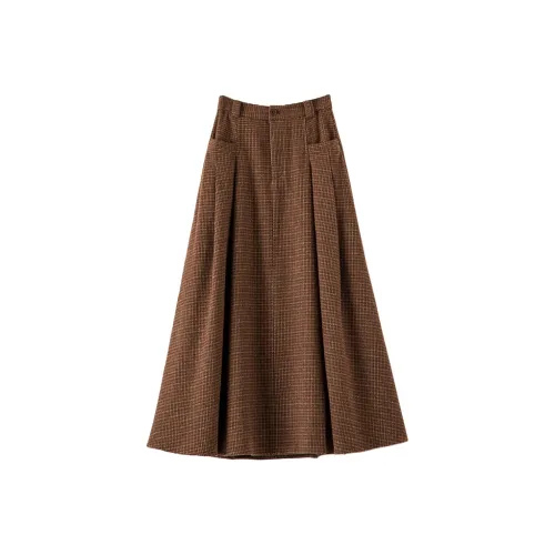 Late White Повседневный Длинный Юбка Женские