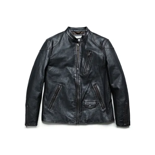 MCS Темный кофейный унисекс кожаные куртки