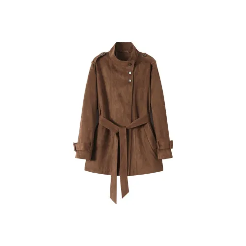 SIXUSICHOU Коричневый Женский Тренч
