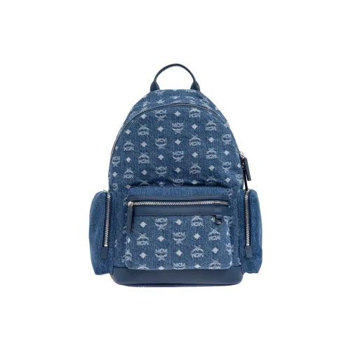 MCM STARK Denim Backpack Standard Men's Blue